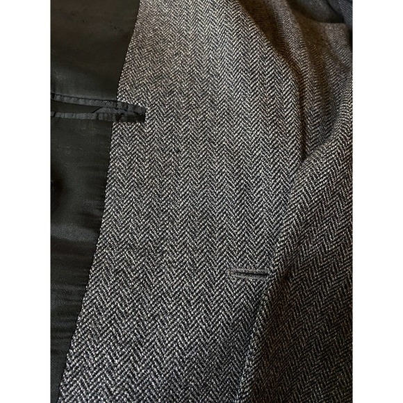 Paul Fredrick Jacket Blazer Mens 44 R New Wool w Viscose Lined Gray Herringbone - Picture 12 of 12